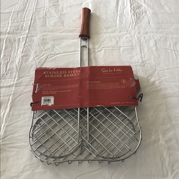 Stainless Steel Burger basket cook 4 burgers, NWT - Picture 3 of 3